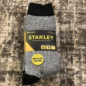 New Stanley Black and Gray Cushioned Boot Socks - 4 Pack